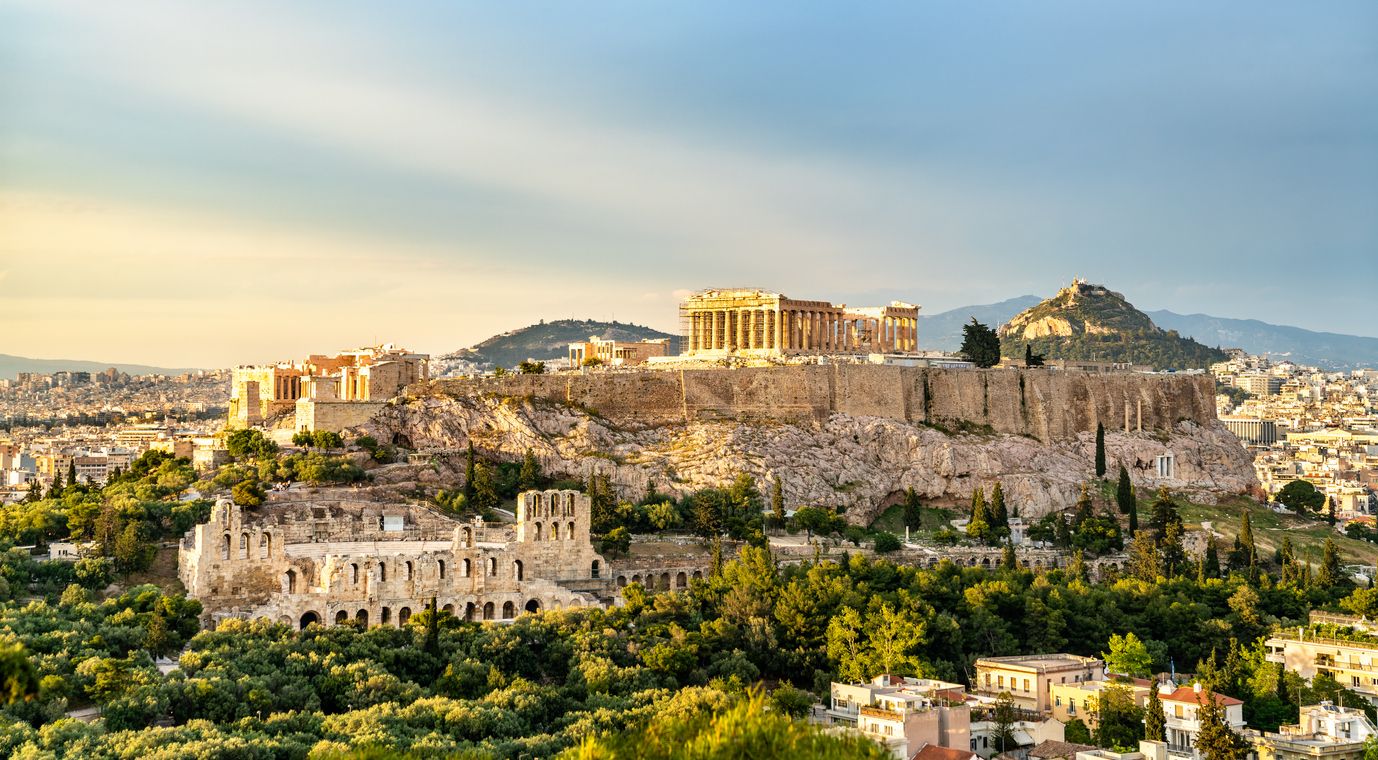 Panorámica de Atenas con la Acrópolis